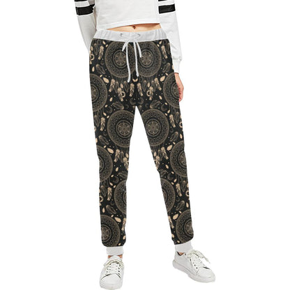 Dream Catcher Mandala Boho Moon Unisex Casual Sweatpants (Model L11)-JTAMIGO.COM