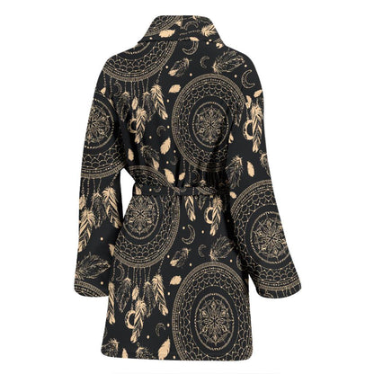 Dream Catcher Mandala Boho Moon Women Bath Robe-JTAMIGO.COM