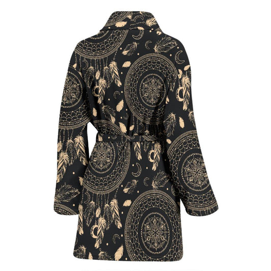 Dream Catcher Mandala Boho Moon Women Bath Robe-JTAMIGO.COM