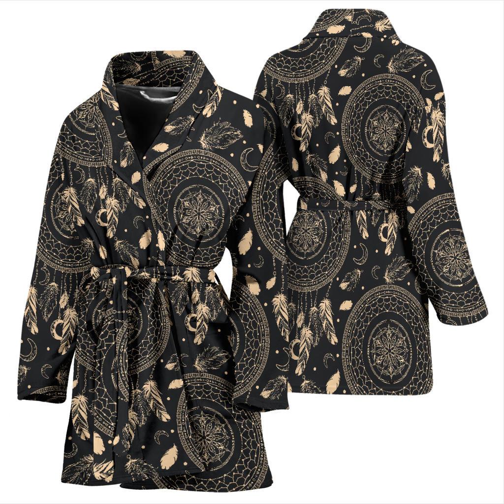 Dream Catcher Mandala Boho Moon Women Bath Robe-JTAMIGO.COM