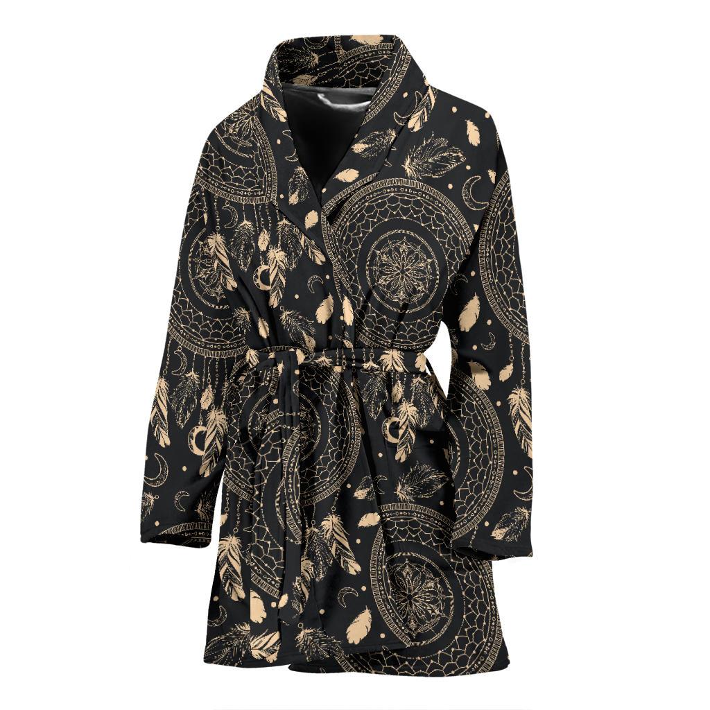 Dream Catcher Mandala Boho Moon Women Bath Robe-JTAMIGO.COM