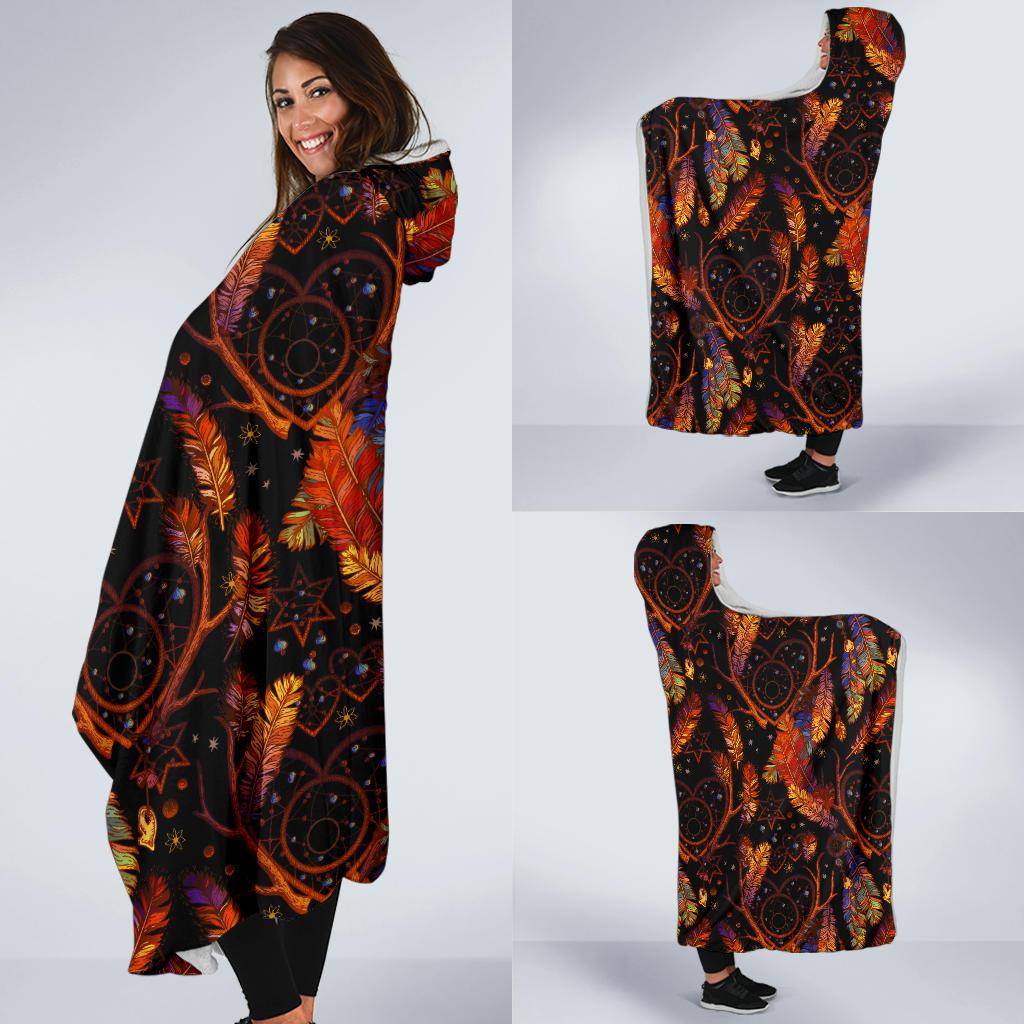 Dream Catcher Native American Design Hooded Blanket-JTAMIGO.COM