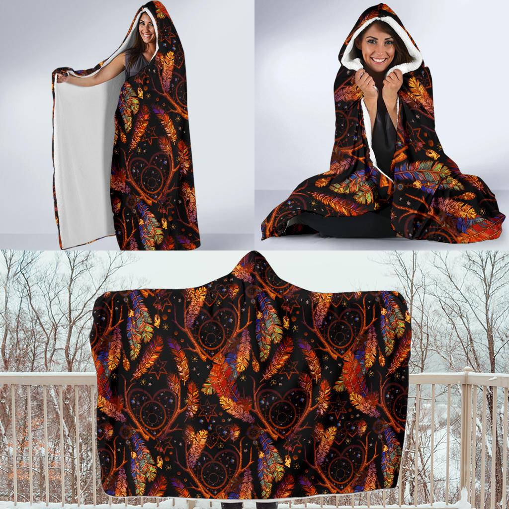 Dream Catcher Native American Design Hooded Blanket-JTAMIGO.COM