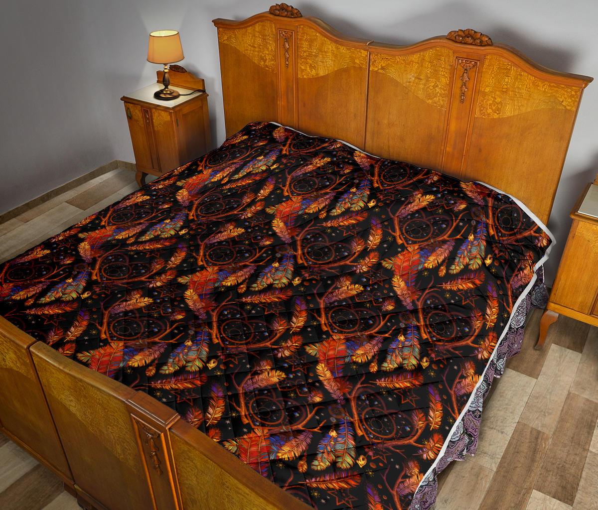 Dream Catcher Native American Design Premium Quilt-JTAMIGO.COM