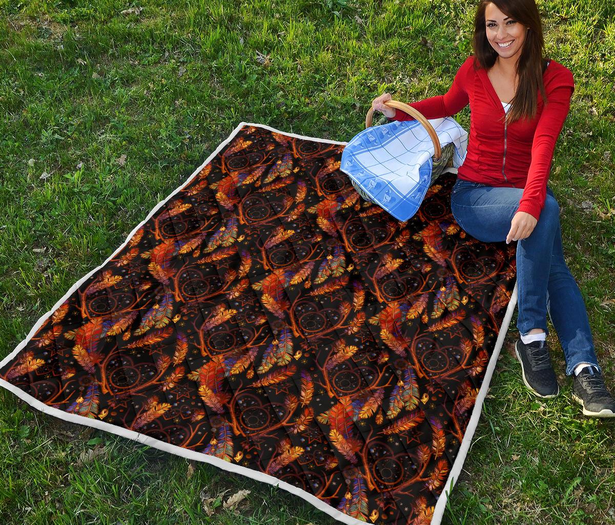 Dream Catcher Native American Design Premium Quilt-JTAMIGO.COM