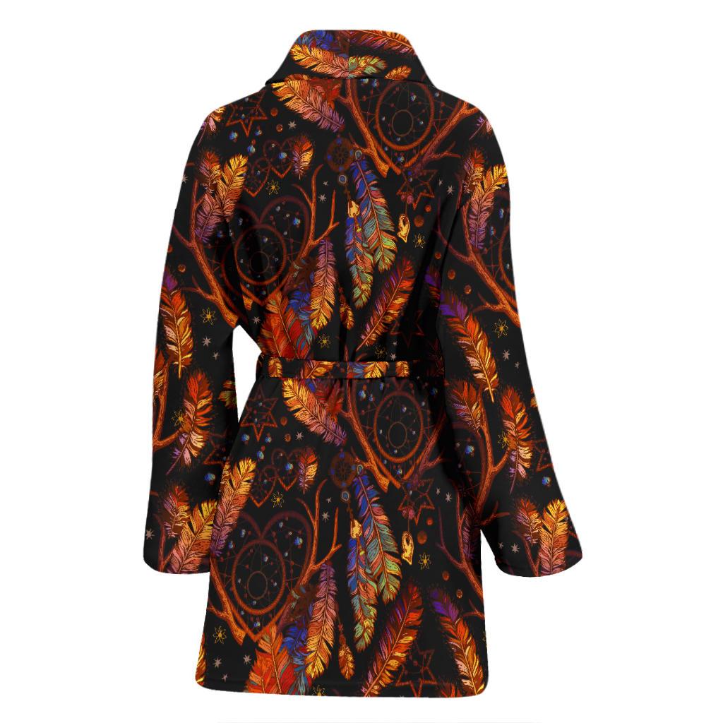 Dream Catcher Native American Design Women Bath Robe-JTAMIGO.COM