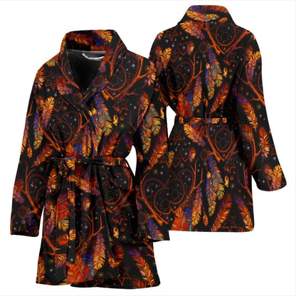 Dream Catcher Native American Design Women Bath Robe-JTAMIGO.COM