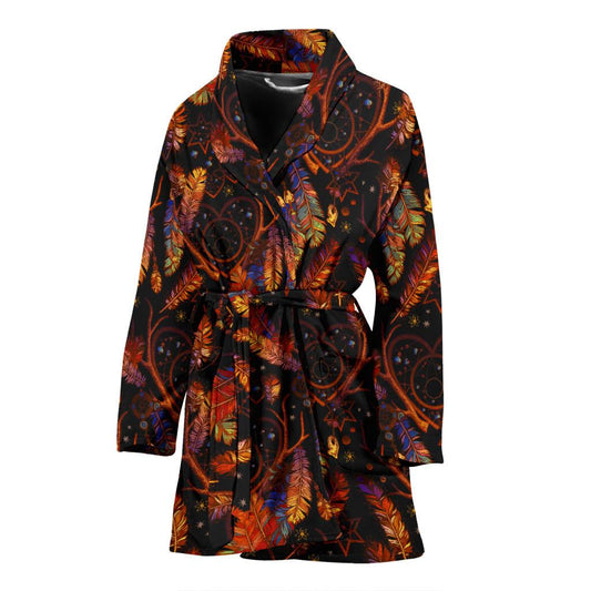 Dream Catcher Native American Design Women Bath Robe-JTAMIGO.COM