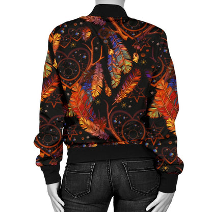 Dream Catcher Native American Design Women Casual Bomber Jacket