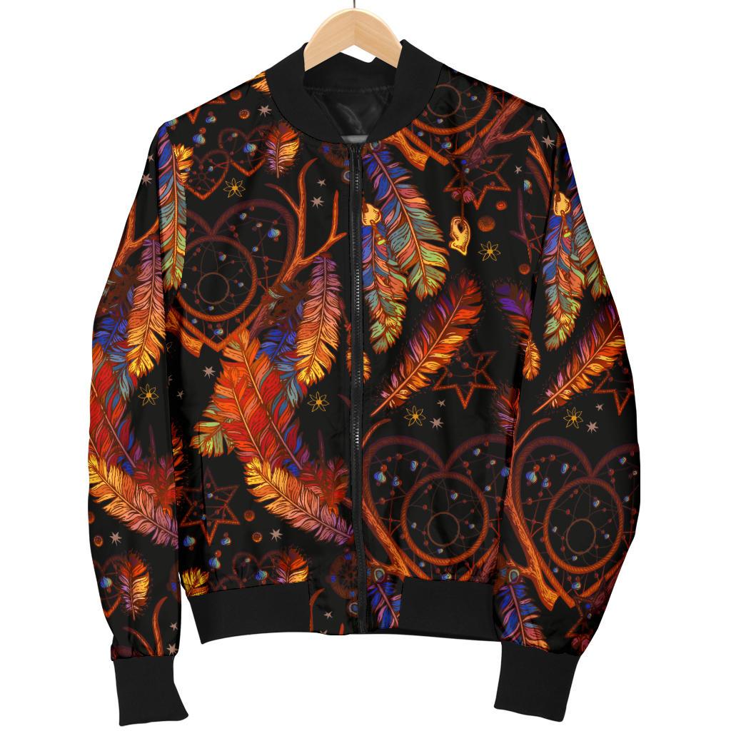 Dream Catcher Native American Design Women Casual Bomber Jacket