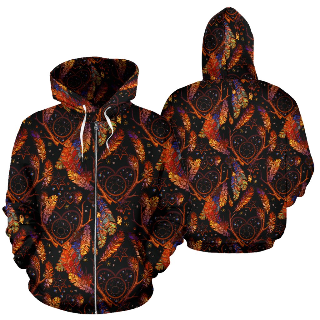 Dream Catcher Native American Design Zip Up Hoodie