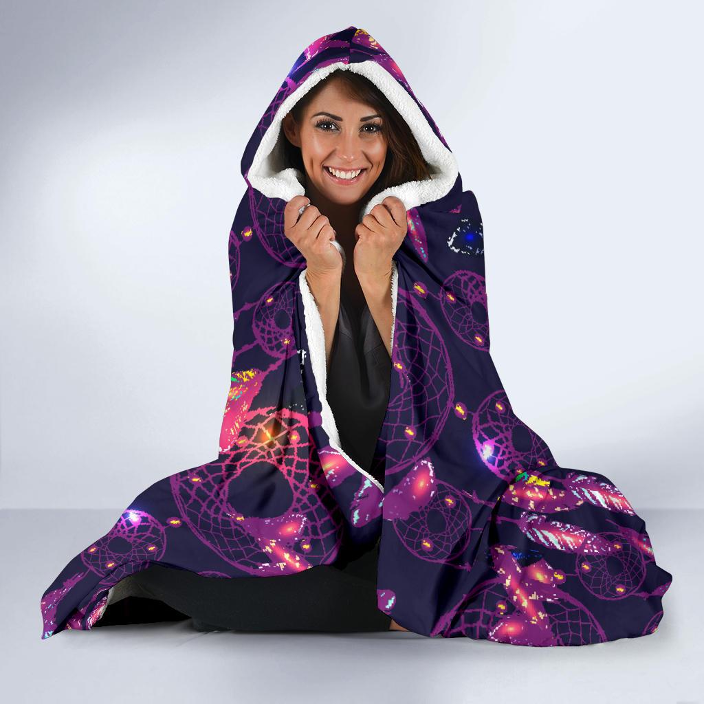 Dream catcher neon Hooded Blanket-JTAMIGO.COM