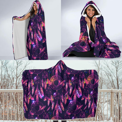Dream catcher neon Hooded Blanket-JTAMIGO.COM