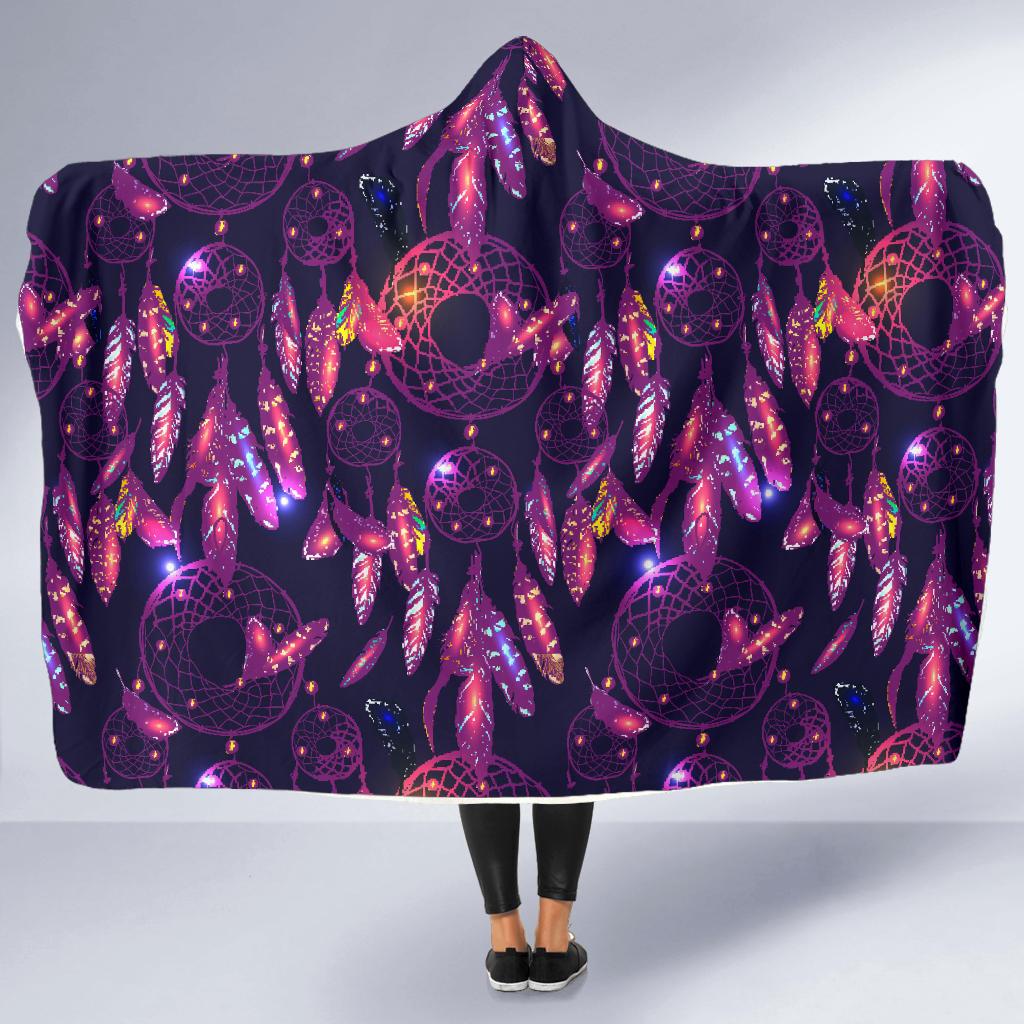 Dream catcher neon Hooded Blanket-JTAMIGO.COM
