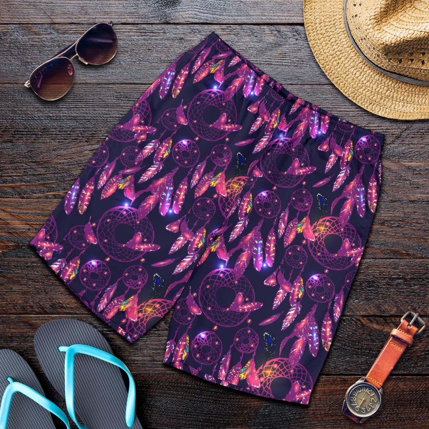 Dream catcher neon Mens Shorts-JTAMIGO.COM