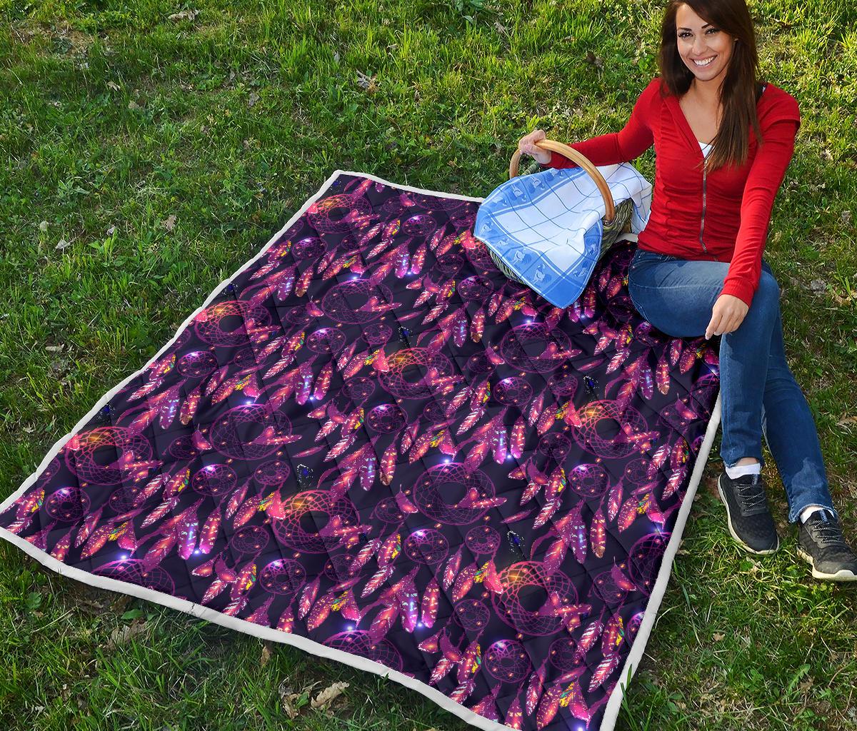 Dream catcher neon Premium Quilt-JTAMIGO.COM