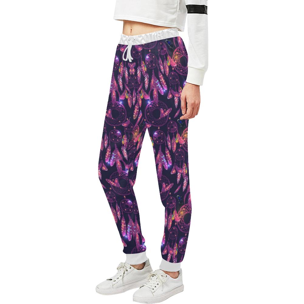 Dream catcher neon Unisex Casual Sweatpants (Model L11)-JTAMIGO.COM