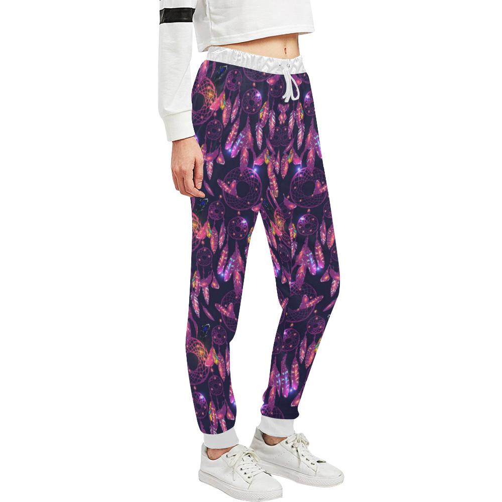 Dream catcher neon Unisex Casual Sweatpants (Model L11)-JTAMIGO.COM