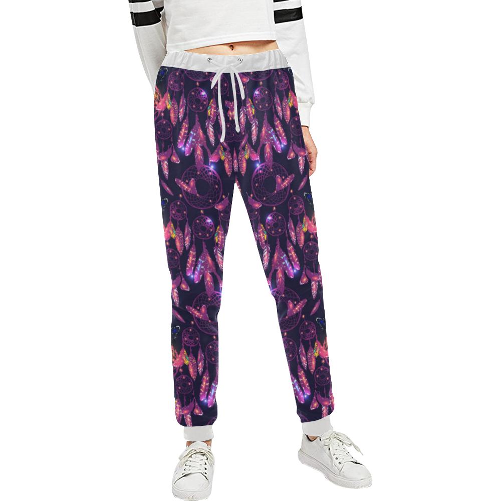 Dream catcher neon Unisex Casual Sweatpants (Model L11)-JTAMIGO.COM