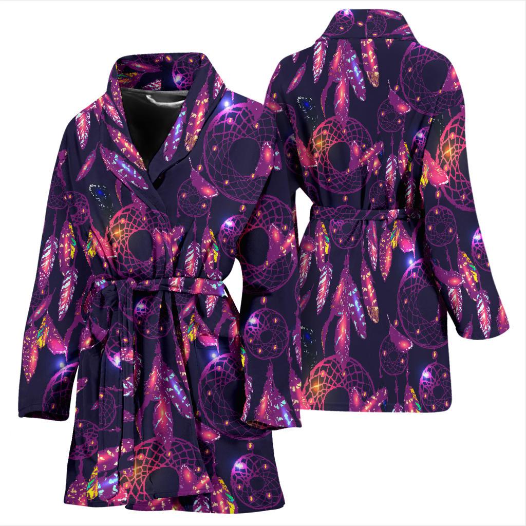 Dream catcher neon Women Bath Robe-JTAMIGO.COM