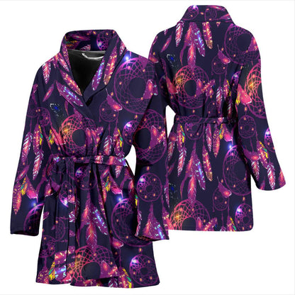 Dream catcher neon Women Bath Robe-JTAMIGO.COM