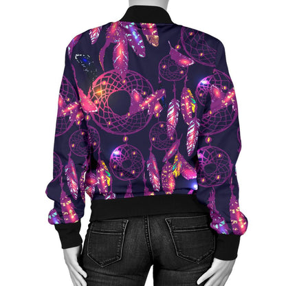 Dream Catcher Neon Women Casual Bomber Jacket