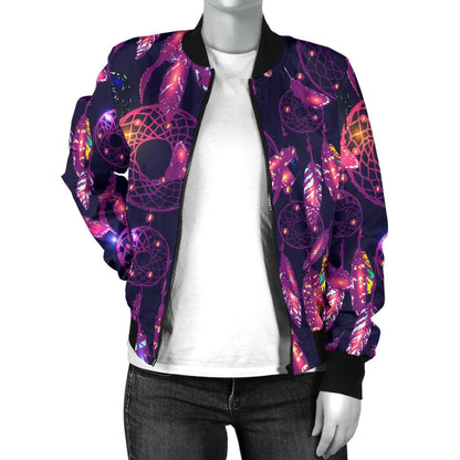 Dream Catcher Neon Women Casual Bomber Jacket