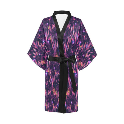 Dream catcher neon Women Short Kimono Robe