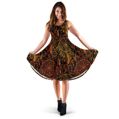 Dream Catcher Sun And Moon Sleeveless Dress