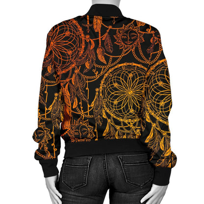 Dream Catcher Sun And Moon Women Casual Bomber Jacket