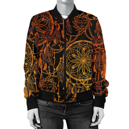 Dream Catcher Sun And Moon Women Casual Bomber Jacket