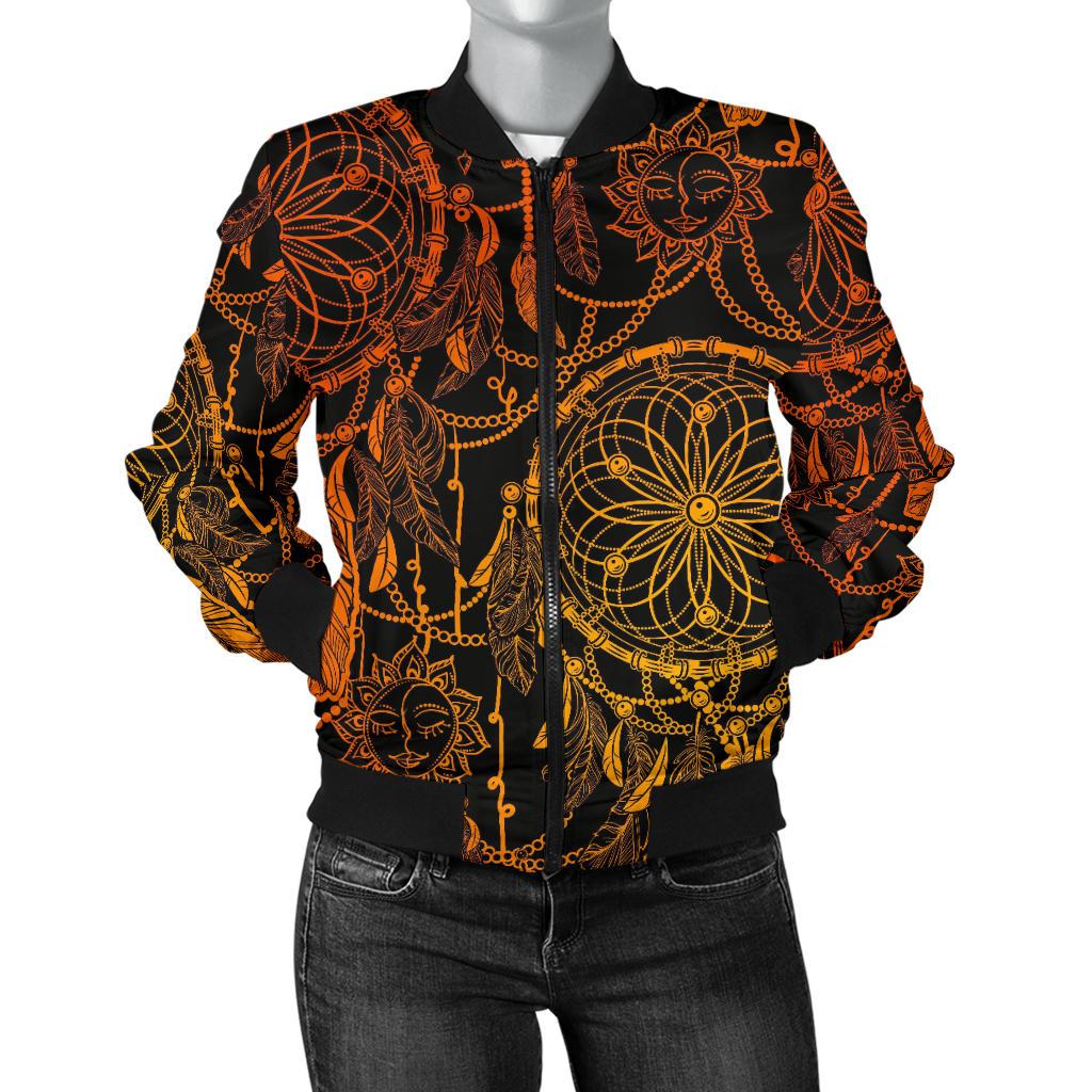 Dream Catcher Sun And Moon Women Casual Bomber Jacket