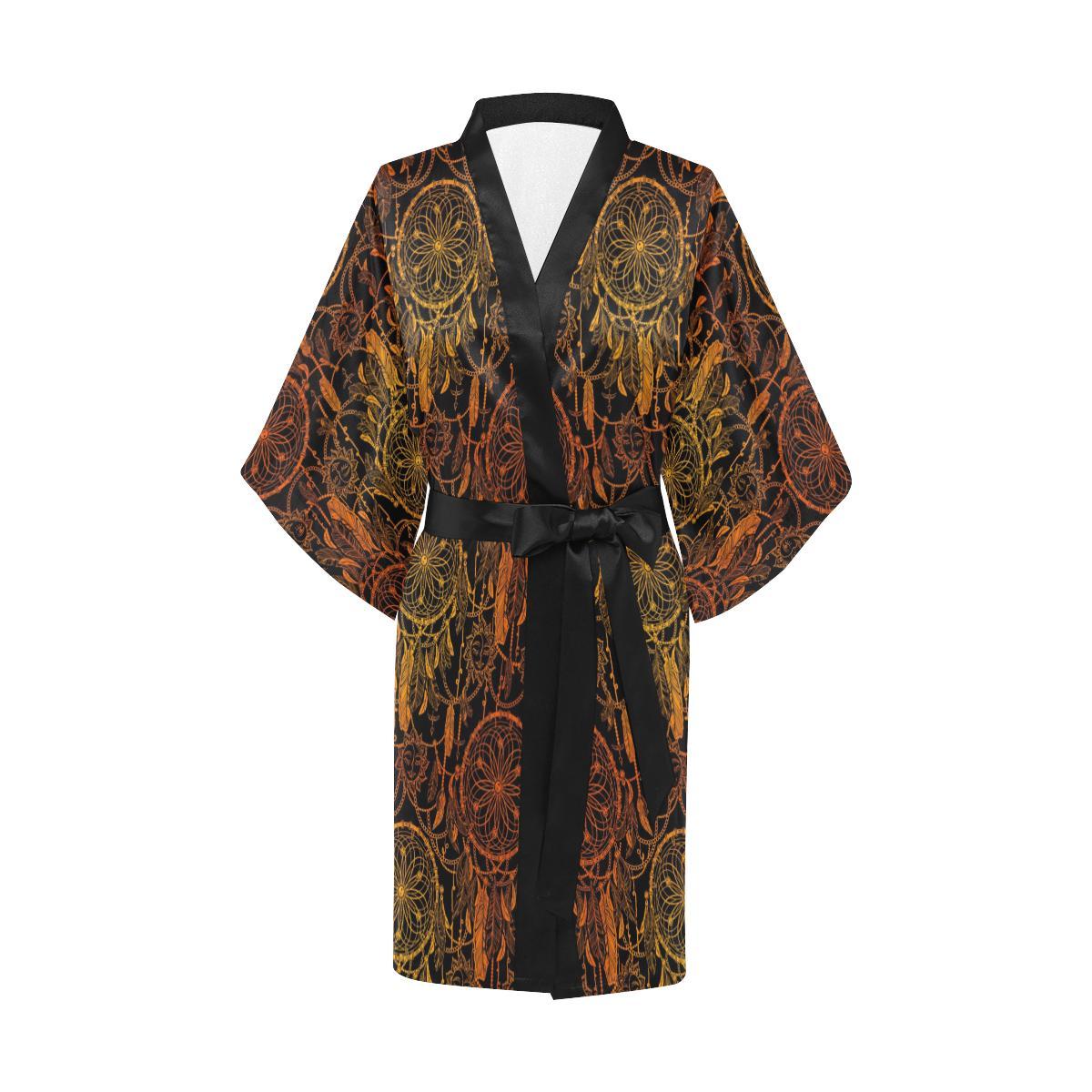 Dream catcher Sun and Moon Women Short Kimono Robe