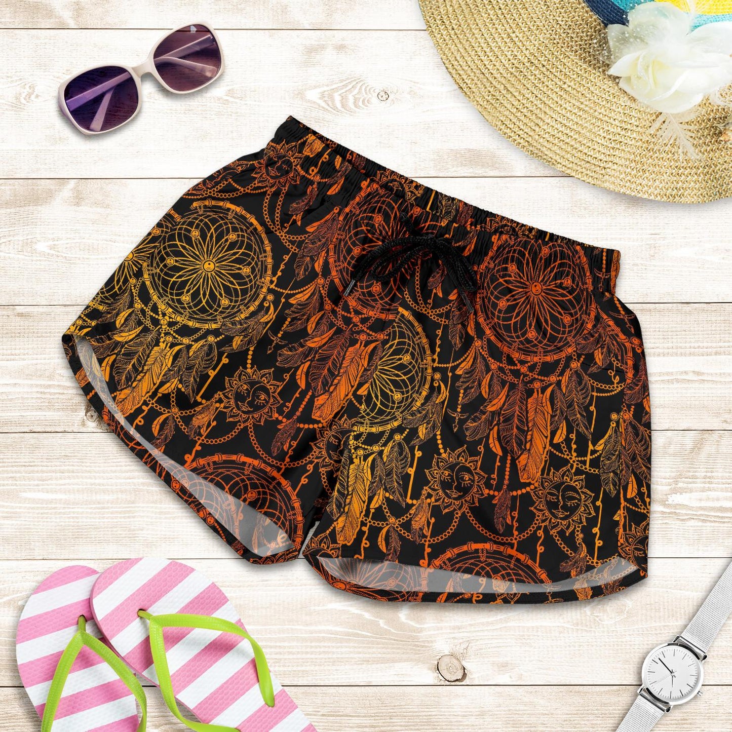 Dream catcher Sun and Moon Women Shorts-JTAMIGO.COM