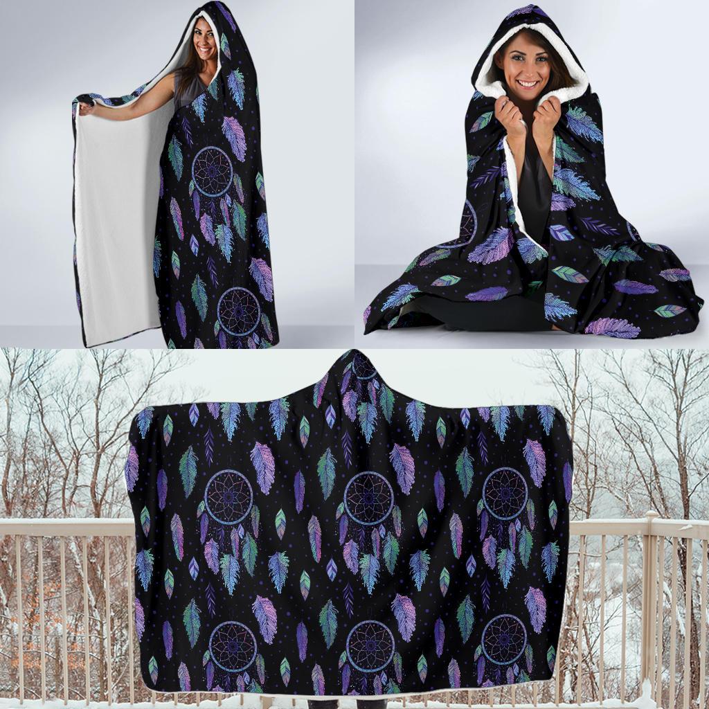 Dream Catcher Tribal Design Hooded Blanket-JTAMIGO.COM