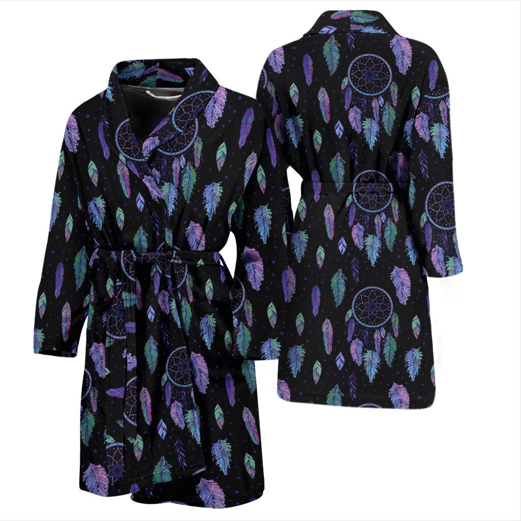 Dream Catcher Tribal Design Men Bath Robe-JTAMIGO.COM