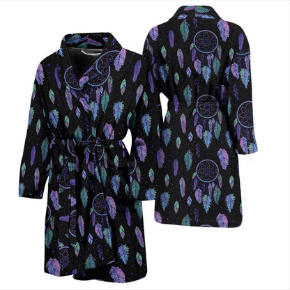 Dream Catcher Tribal Design Men Bath Robe-JTAMIGO.COM