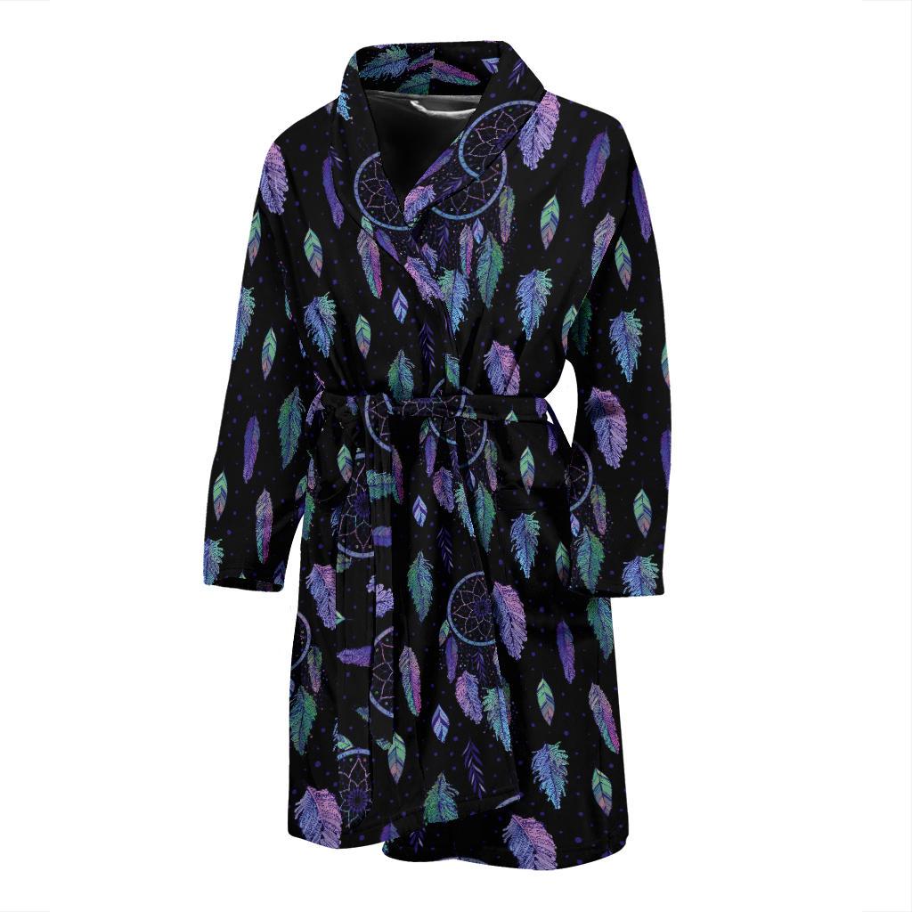 Dream Catcher Tribal Design Men Bath Robe-JTAMIGO.COM