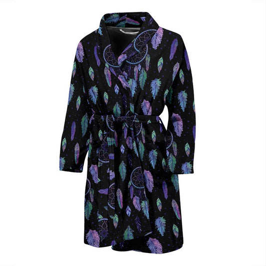 Dream Catcher Tribal Design Men Bath Robe-JTAMIGO.COM