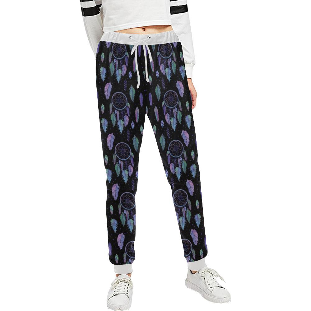 Dream Catcher Tribal Design Unisex Casual Sweatpants (Model L11)-JTAMIGO.COM