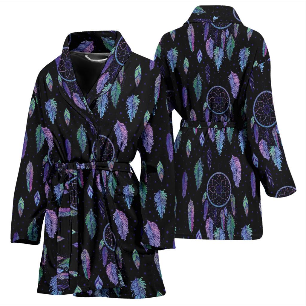 Dream Catcher Tribal Design Women Bath Robe-JTAMIGO.COM
