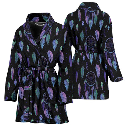 Dream Catcher Tribal Design Women Bath Robe-JTAMIGO.COM