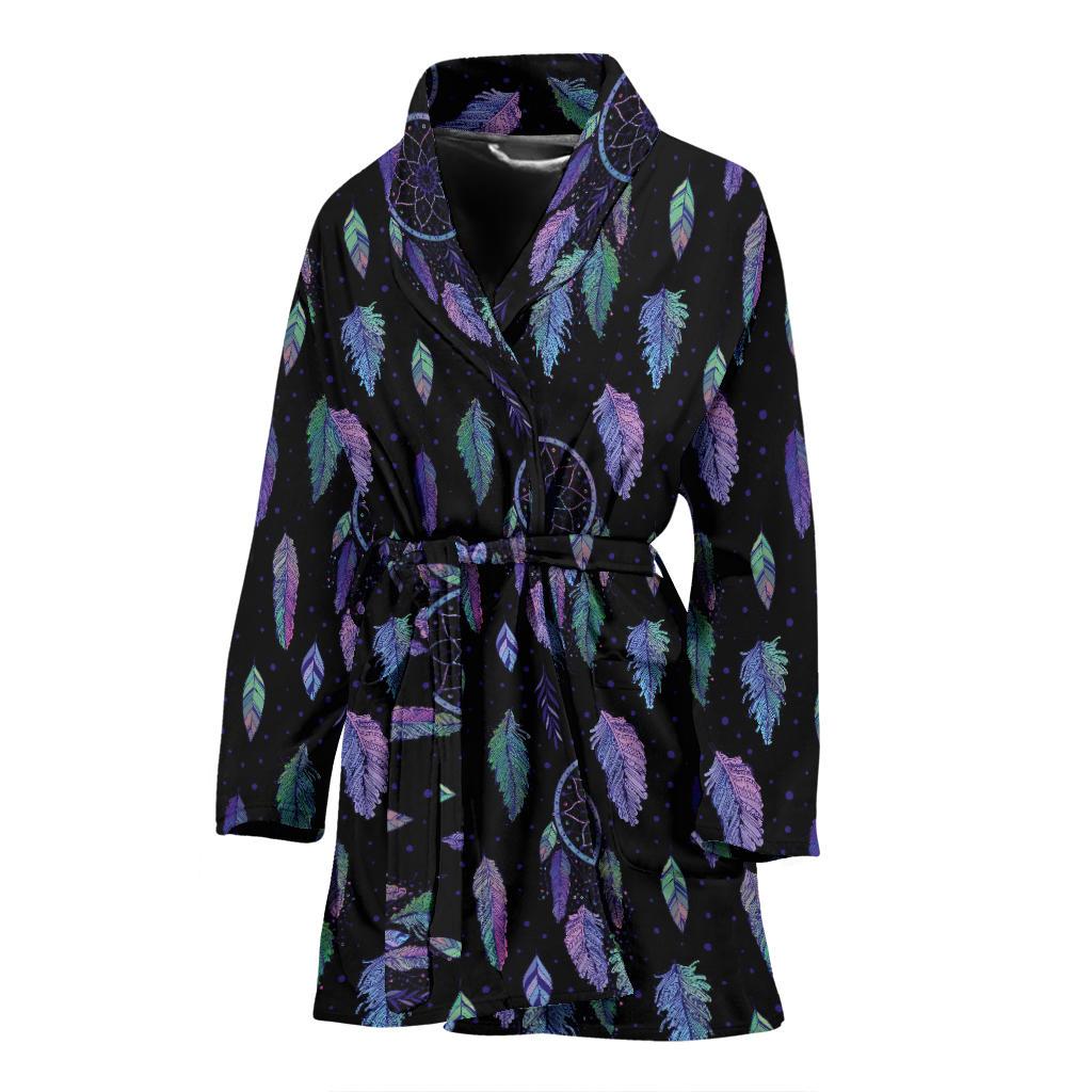 Dream Catcher Tribal Design Women Bath Robe-JTAMIGO.COM