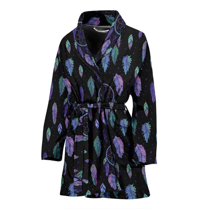 Dream Catcher Tribal Design Women Bath Robe-JTAMIGO.COM