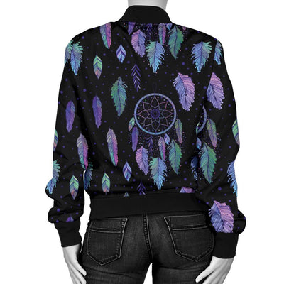 Dream Catcher Tribal Design Women Casual Bomber Jacket