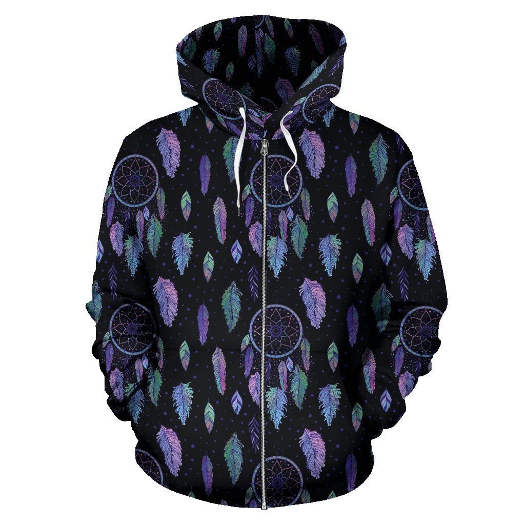 Dream Catcher Tribal Design Zip Up Hoodie