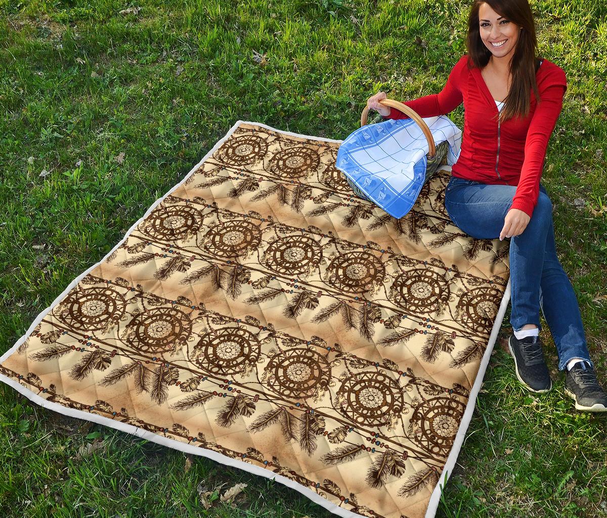 Dream catcher vintage native Premium Quilt-JTAMIGO.COM