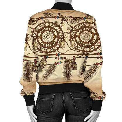Dream Catcher Vintage Native Women Casual Bomber Jacket