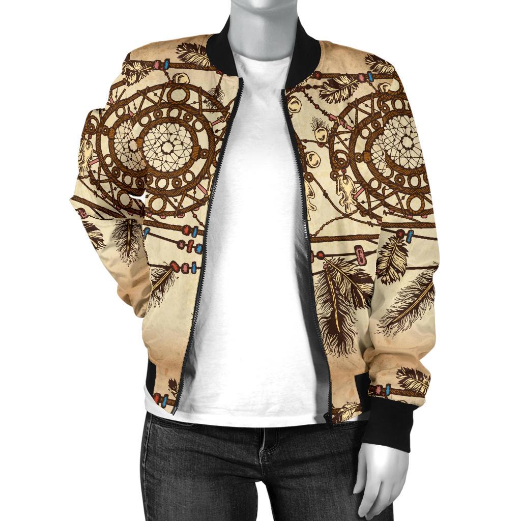 Dream Catcher Vintage Native Women Casual Bomber Jacket