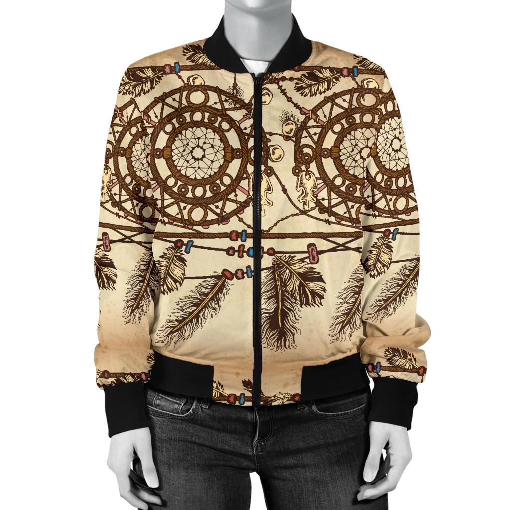 Dream Catcher Vintage Native Women Casual Bomber Jacket